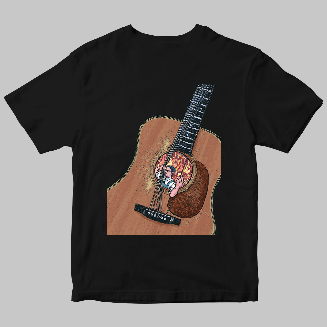 運命の1本を見つけるアコースティック・ギターTシャツ