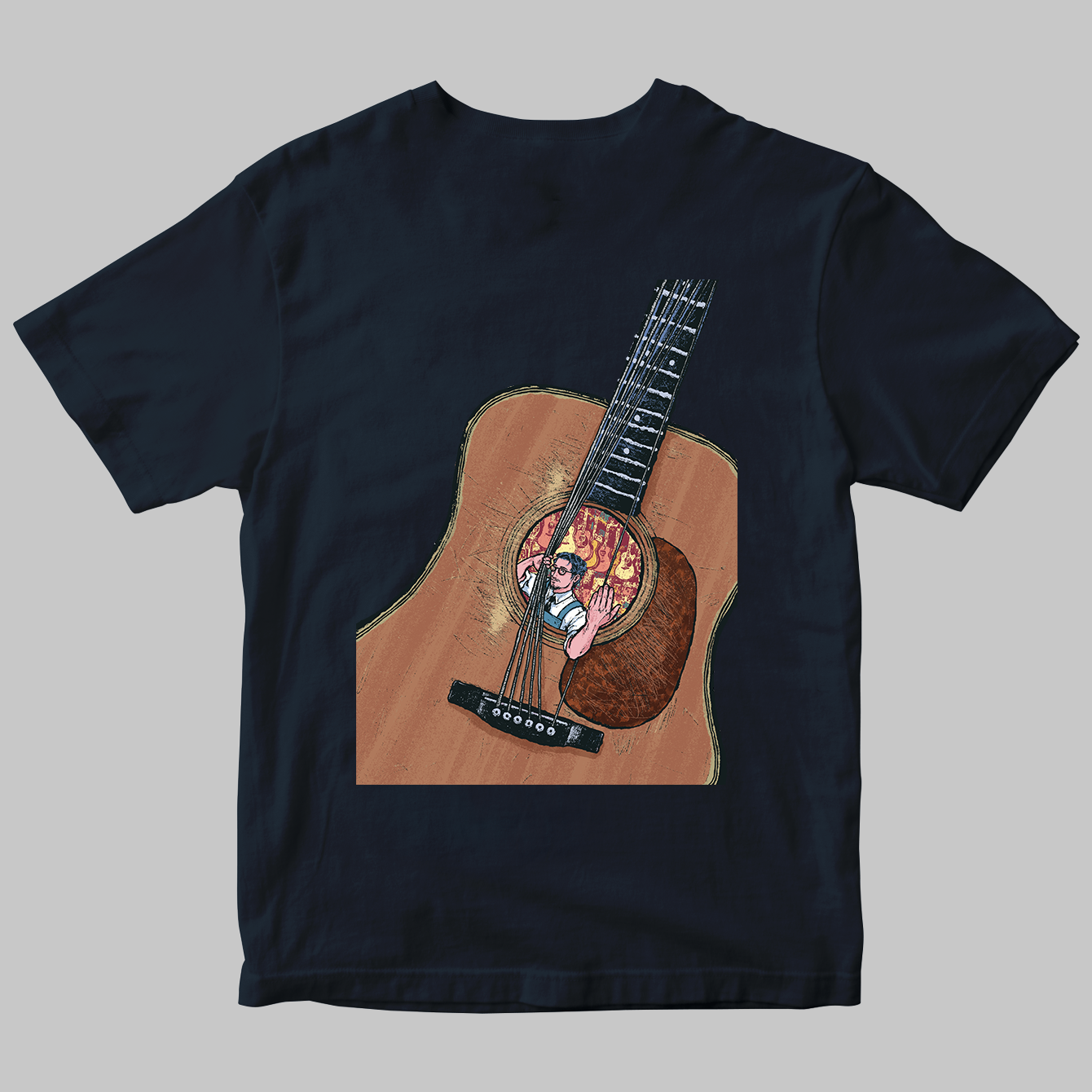 運命の1本を見つけるアコースティック・ギターTシャツ