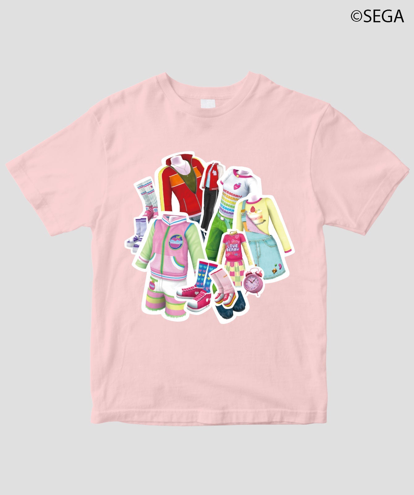 『オシャレ魔女 ラブ and ベリー コラージュTシャツB』