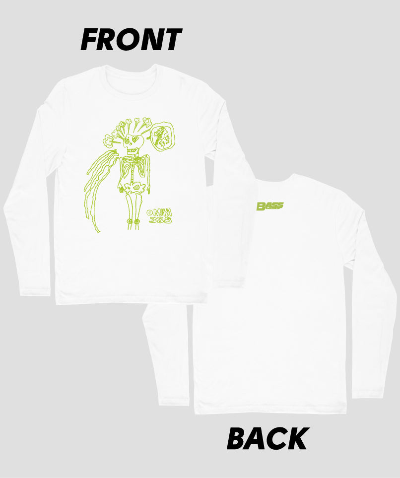ベース・マガジン×MIYA(ZAZEN BOYS、385)「骸骨さんTシャツ」(長袖)