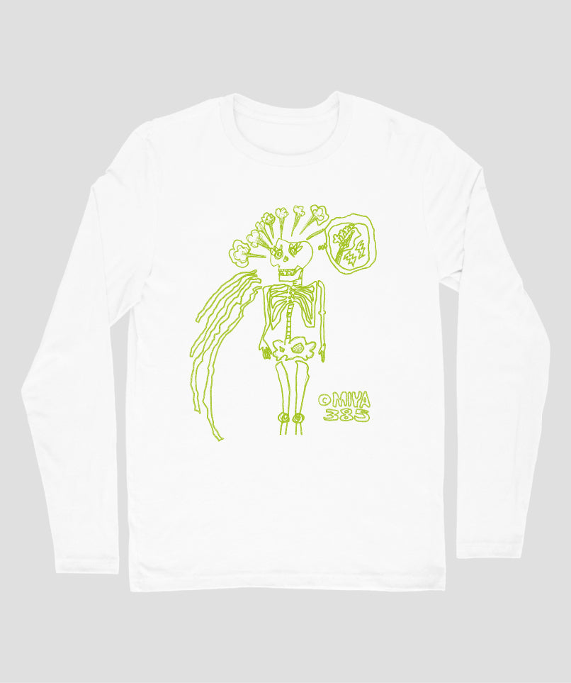 ベース・マガジン×MIYA(ZAZEN BOYS、385)「骸骨さんTシャツ」(長袖)