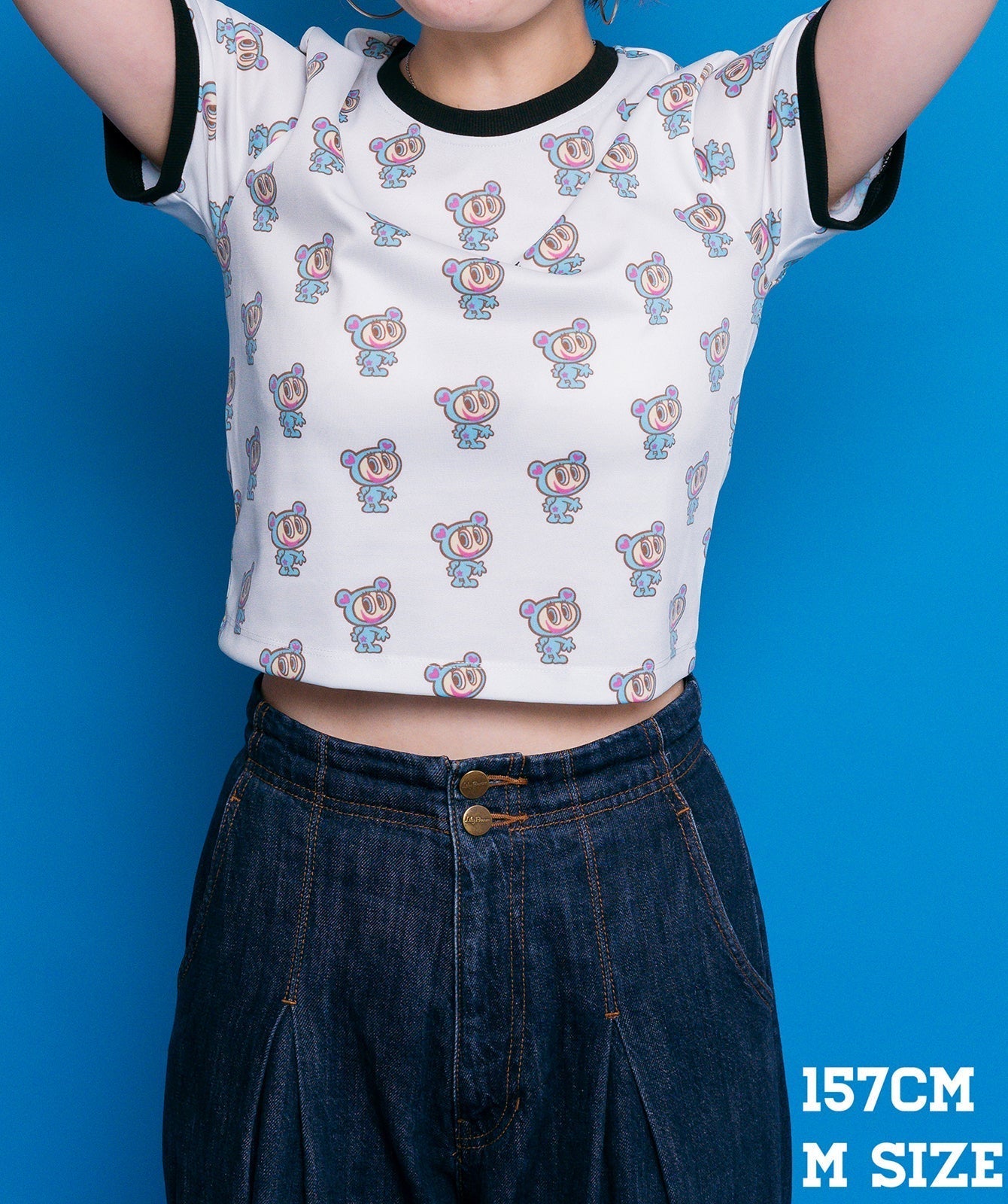 【再々販】エンジェルブルー・ナカムラくん総柄ショート丈Tシャツ