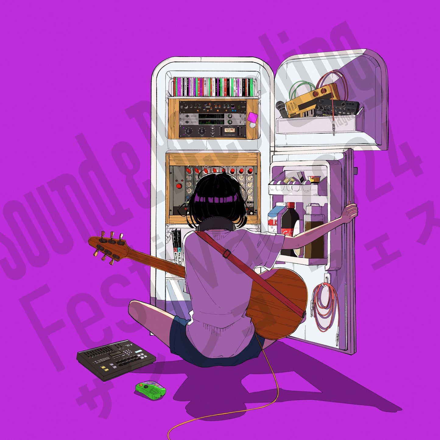 サンレコ×生活 コラボTシャツ(背景あり)