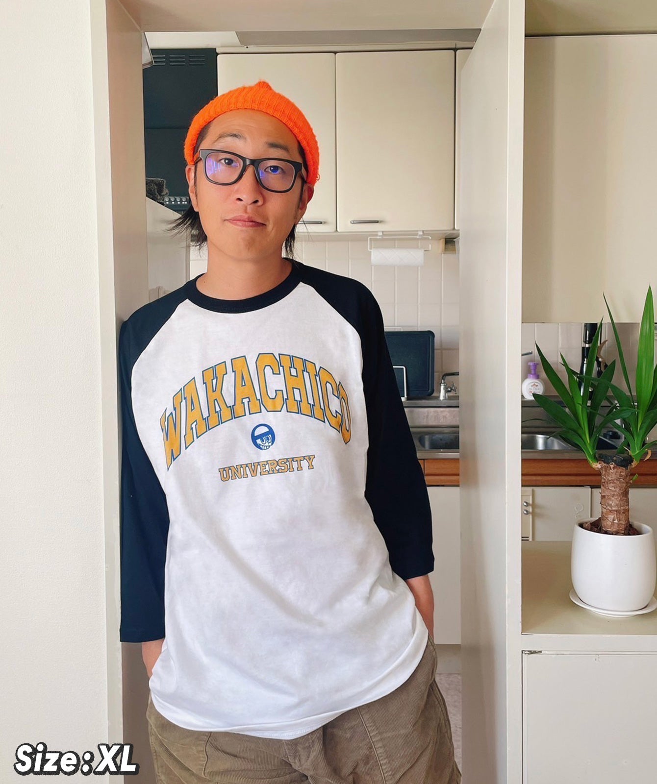 ワカチコ大学 ラグラン七分袖Tシャツ