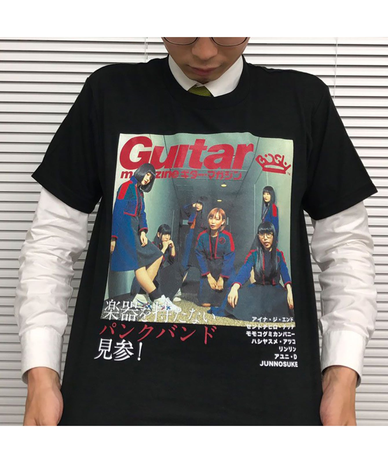 【文字入れ可】BiSH 全メンバー降臨キーボード・マガジン表紙風Tシャツ