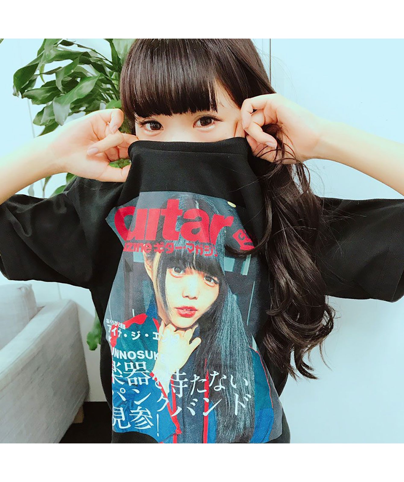 【文字入れ可】BiSH アイナ・ジ・エンド降臨ウクレレ・マガジン表紙風Tシャツ