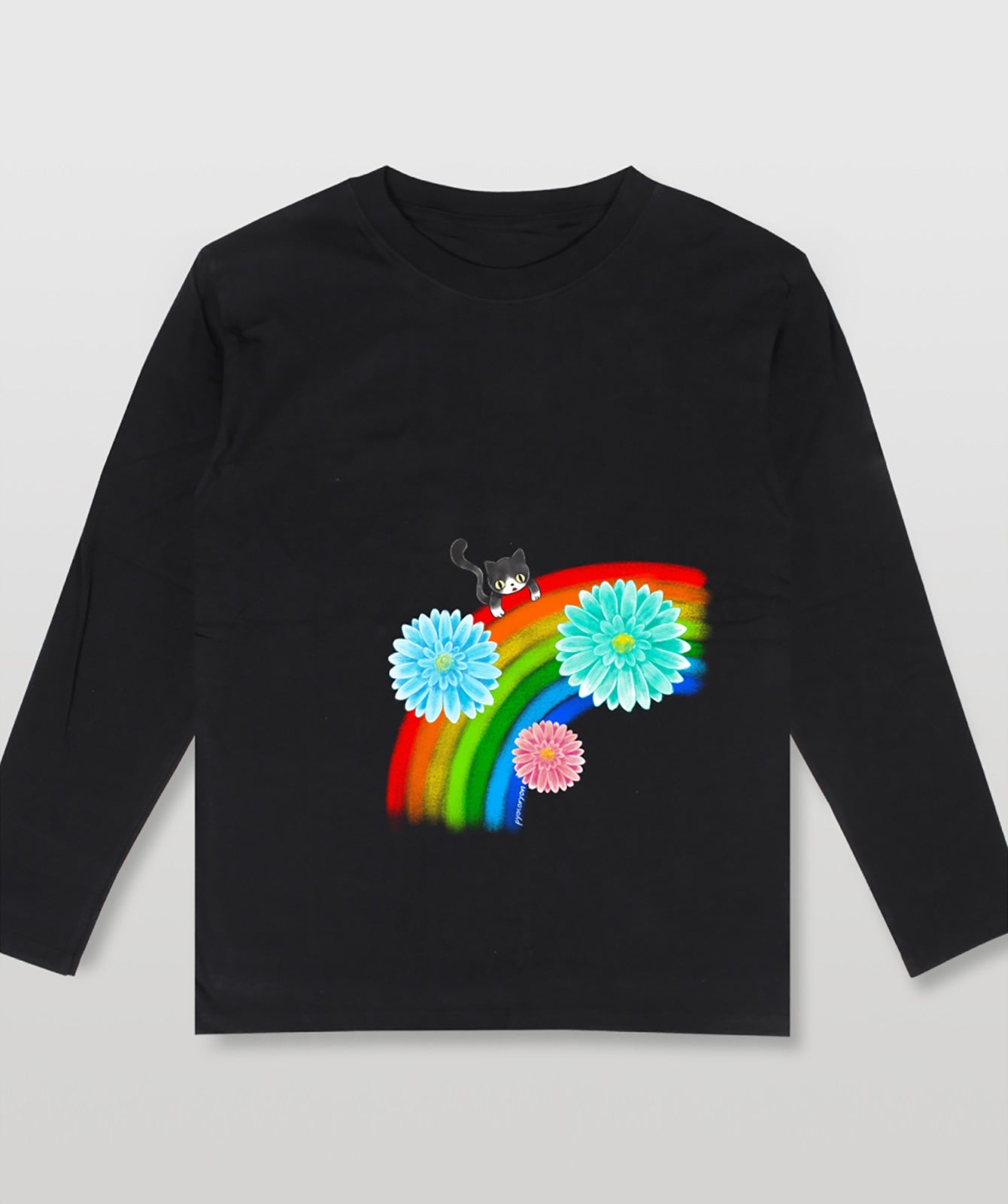 虹の上の“くろにゃん” / 陽葵ちま/ぴょこりょん(ロンT)