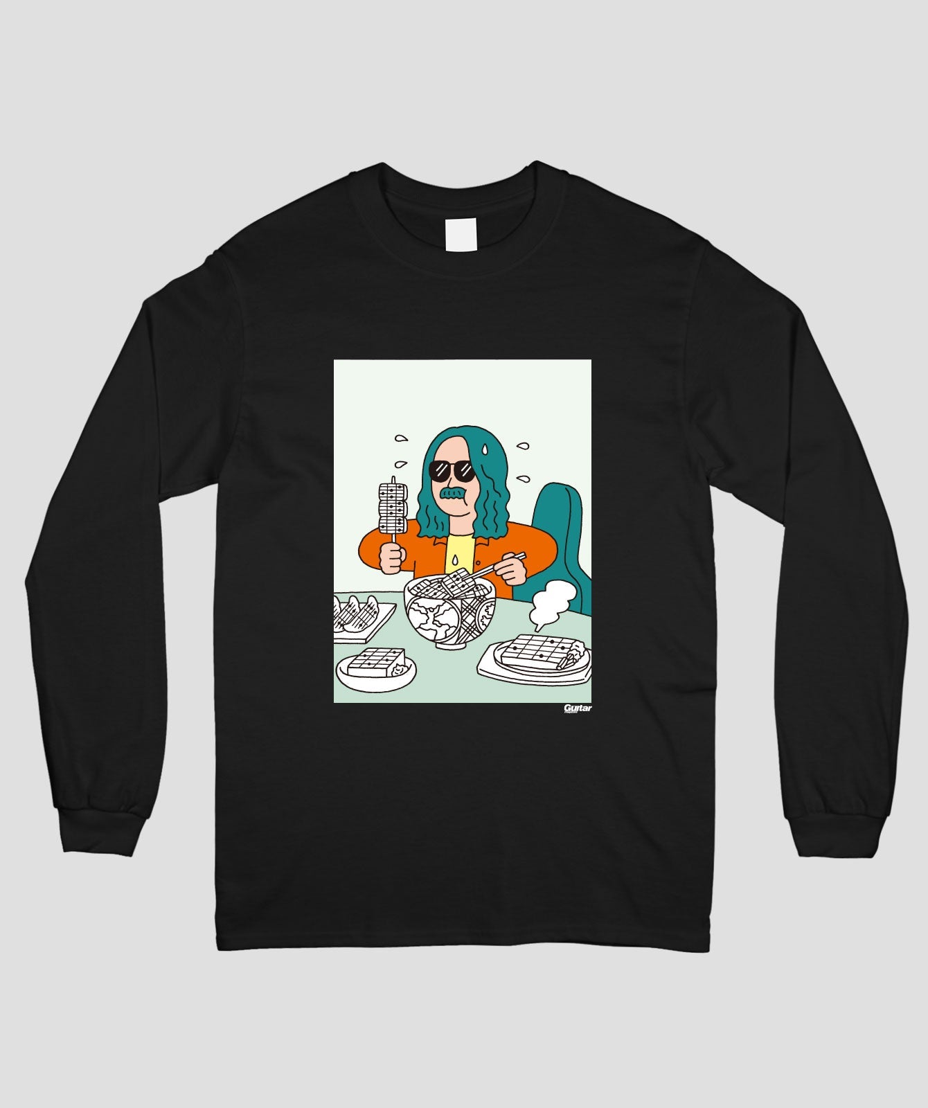 ギター・マガジン×朝野ペコ『ギター・コード飯バイキング』長袖Tシャツ Type B