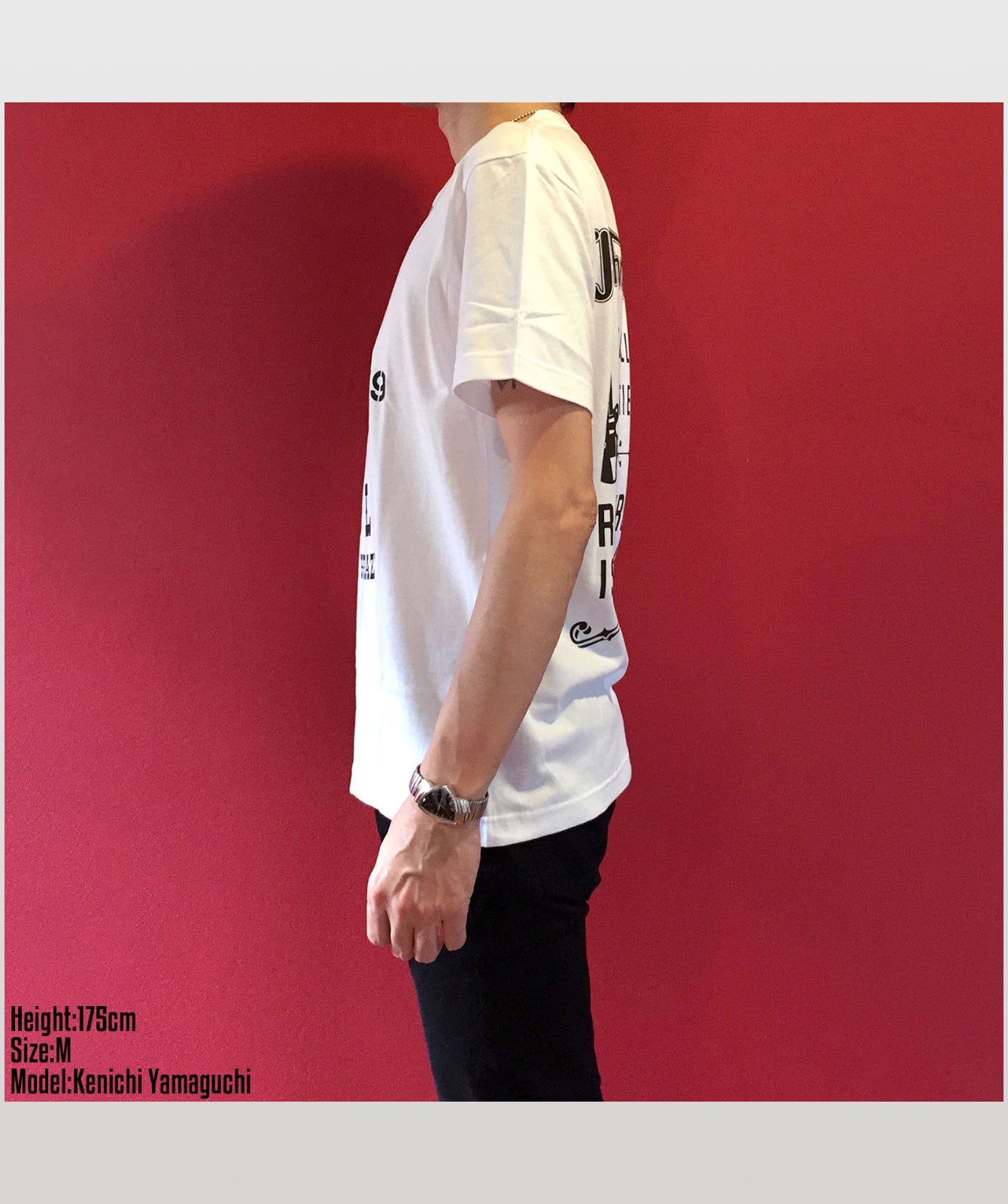 ヒョウ柄エフホールTシャツ ホワイト