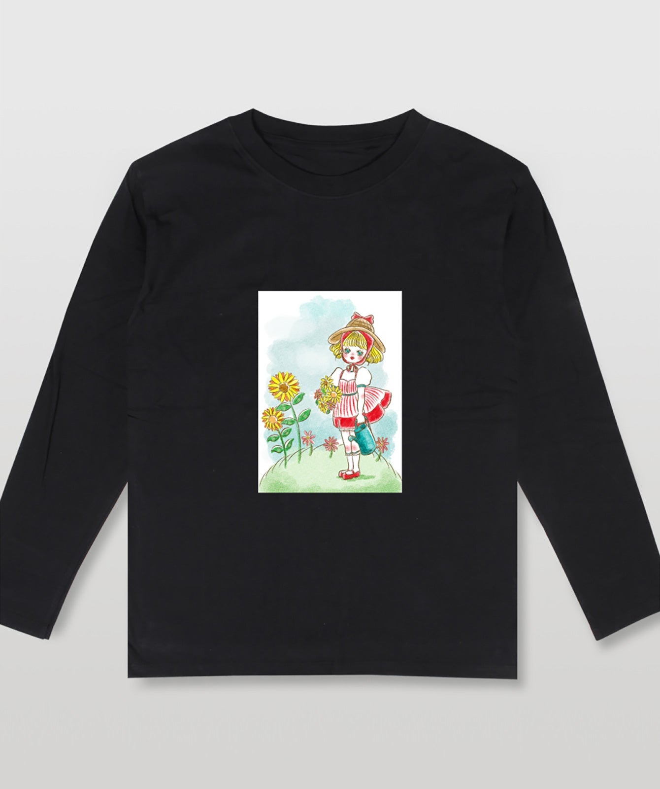 向日葵と女の子 / 林檎飴(ロンT)