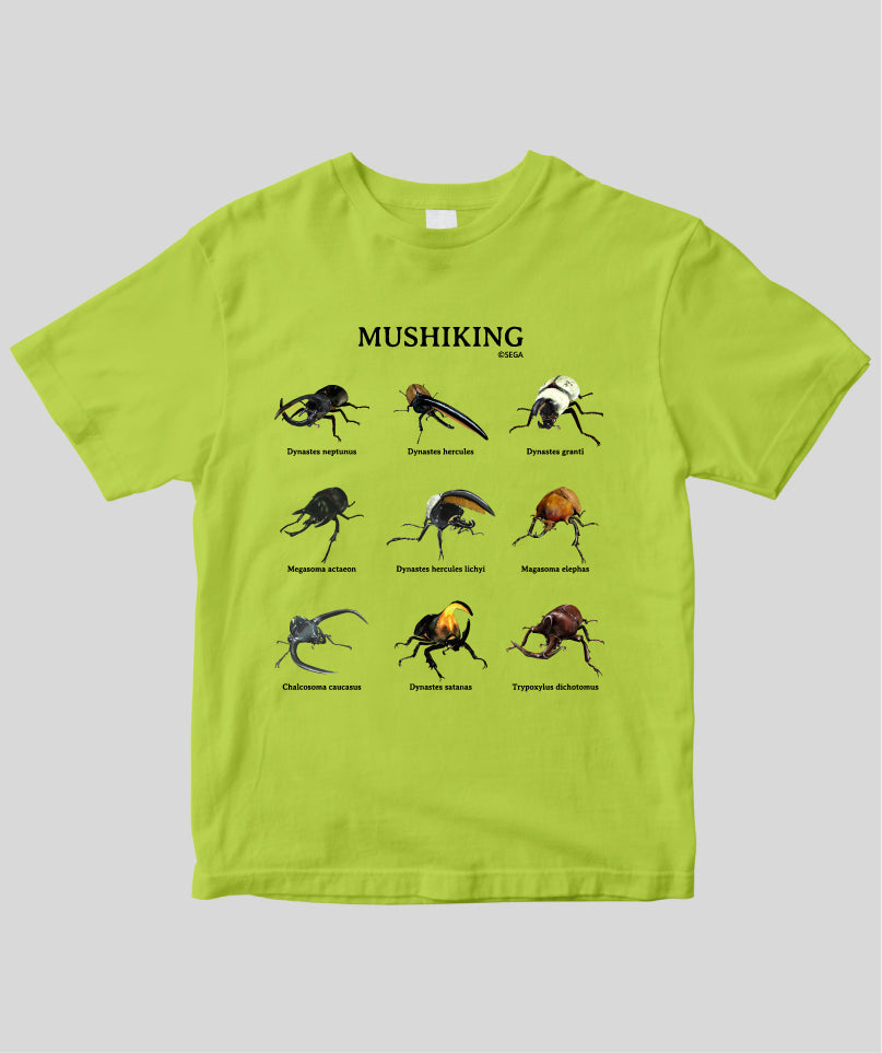 ムシキングTシャツ 9種の甲虫 カブトムシVer.