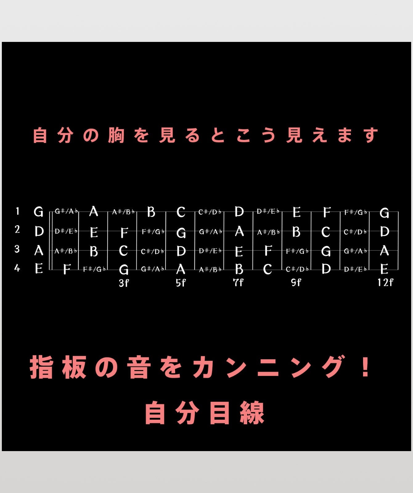 指板の音をカンニング!ベース編 自分目線(半袖)
