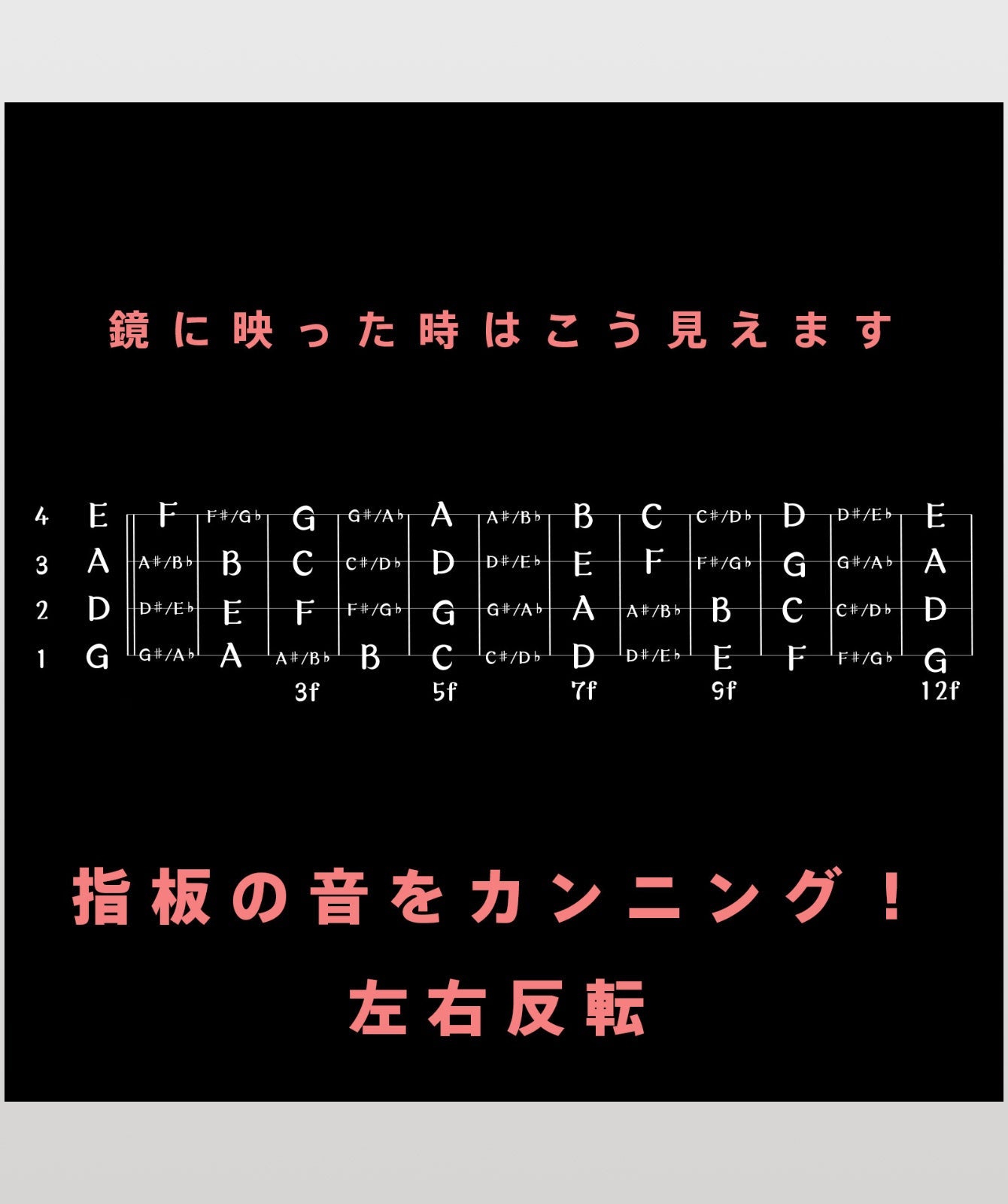 指板の音をカンニング!ベース編 左右反転(半袖)