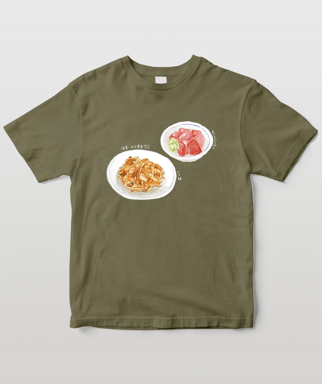 浅草・水口食堂 まぐろぶつ切り、いり豚