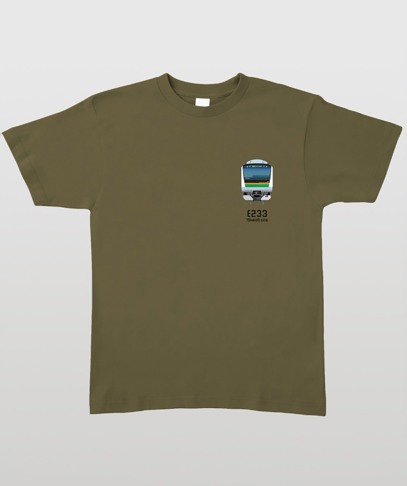 電車の顔図鑑Tシャツ E233系東海道線 Type B