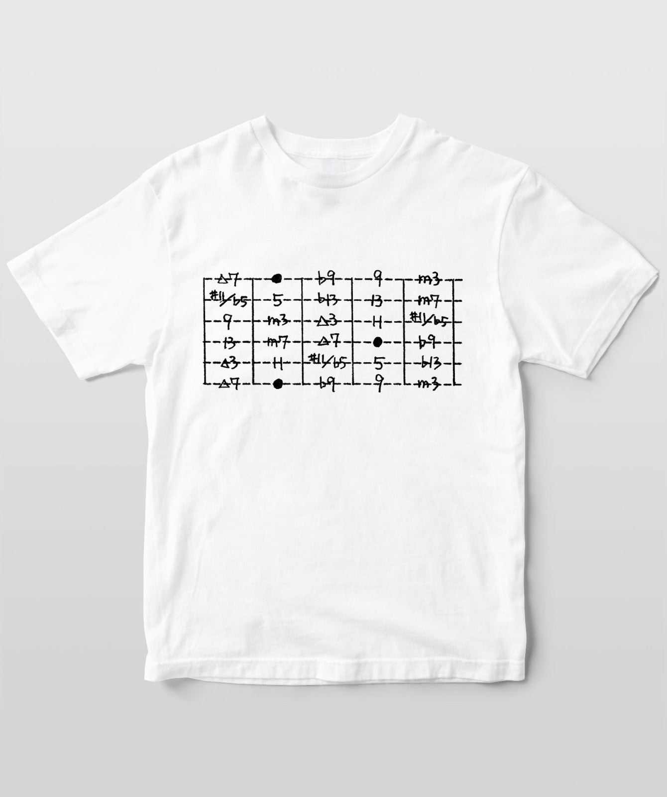 指板の音程暗記Tシャツ