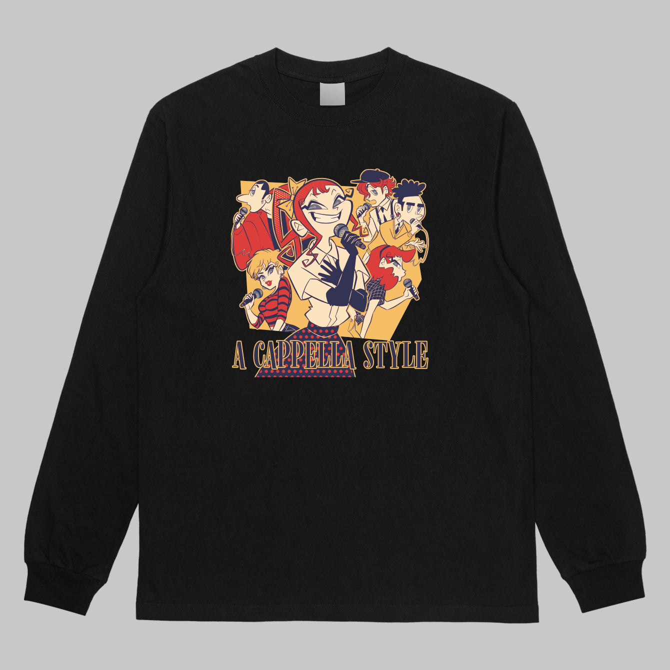 ・商品名： 『歌って上達！ アカペラ・トレーニング・ブック』カバー長袖Tシャツ by ろっぷちょっぷ（デザインA）