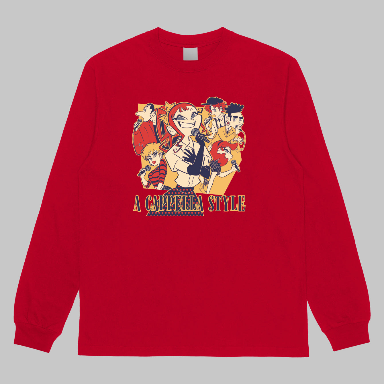 ・商品名： 『歌って上達！ アカペラ・トレーニング・ブック』カバー長袖Tシャツ by ろっぷちょっぷ（デザインA）