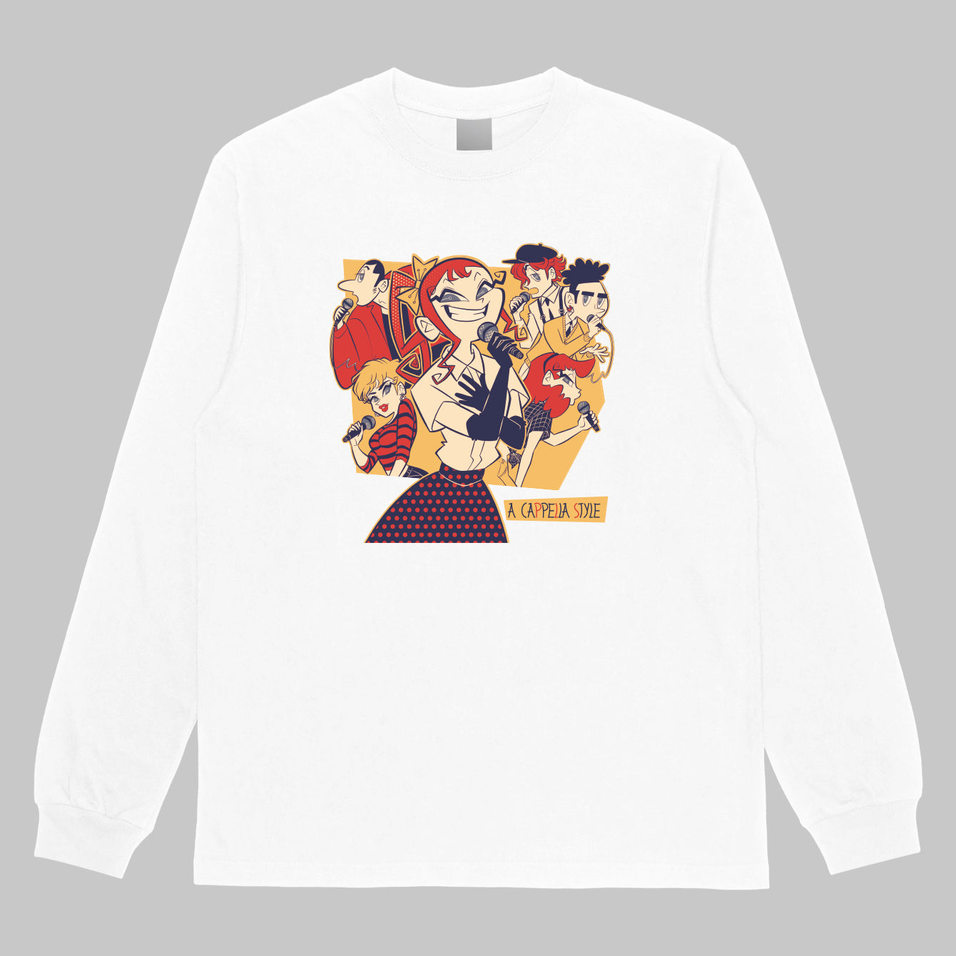 ・商品名： 『歌って上達！ アカペラ・トレーニング・ブック』カバー長袖Tシャツ by ろっぷちょっぷ（デザインB）