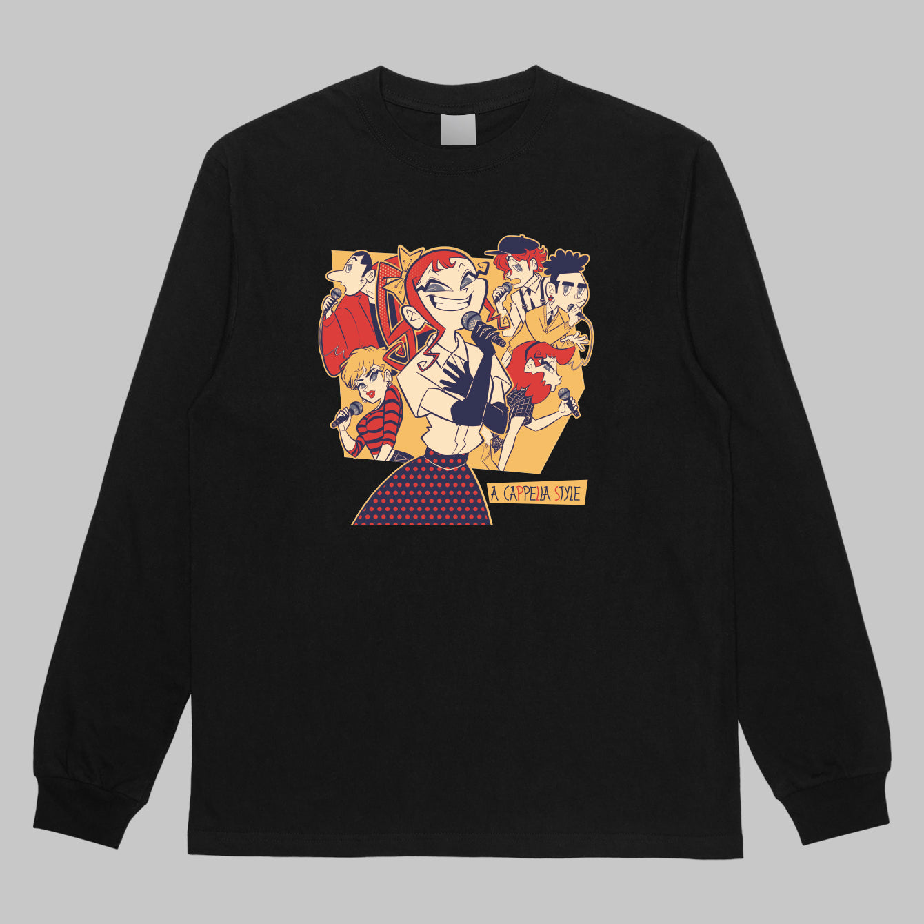 ・商品名： 『歌って上達！ アカペラ・トレーニング・ブック』カバー長袖Tシャツ by ろっぷちょっぷ（デザインB）