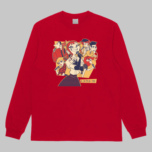 ・商品名： 『歌って上達！ アカペラ・トレーニング・ブック』カバー長袖Tシャツ by ろっぷちょっぷ（デザインB）