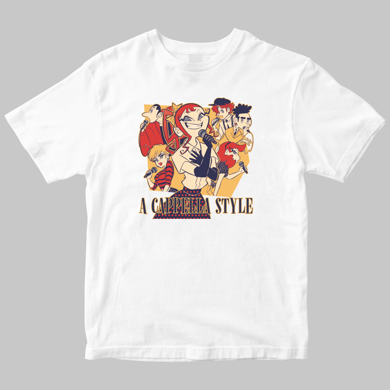 『歌って上達！ アカペラ・トレーニング・ブック』カバー半袖Tシャツ by ろっぷちょっぷ（デザインA）