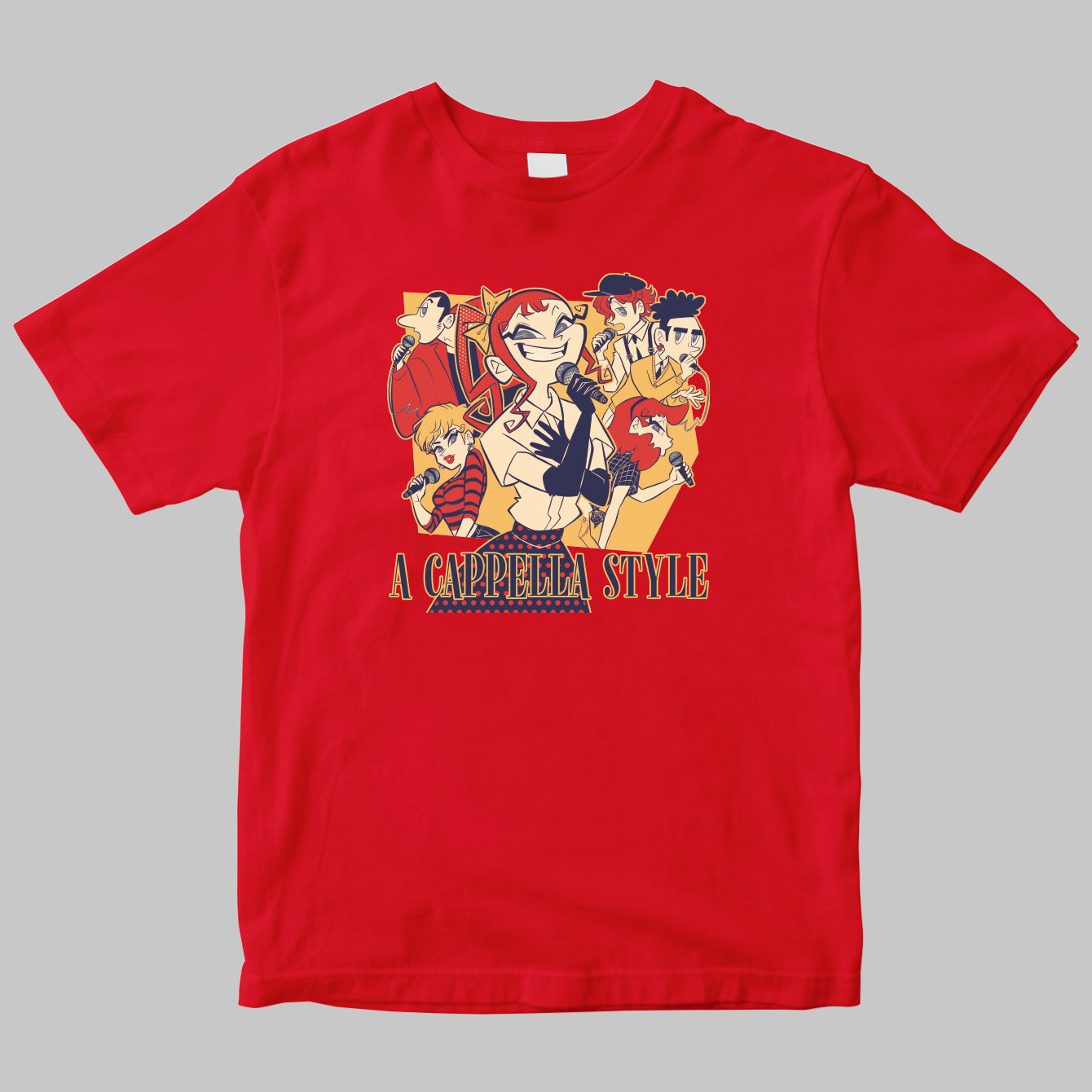 『歌って上達！ アカペラ・トレーニング・ブック』カバー半袖Tシャツ by ろっぷちょっぷ（デザインA）