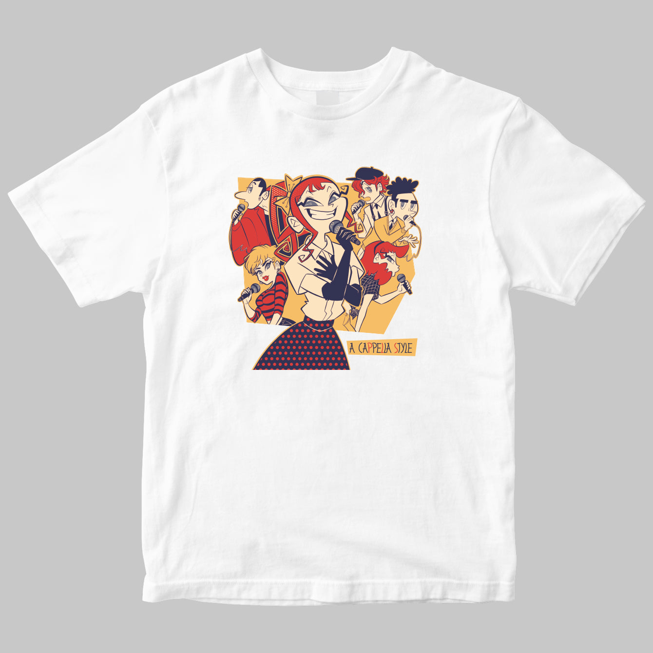 『歌って上達！ アカペラ・トレーニング・ブック』カバー半袖Tシャツ by ろっぷちょっぷ（デザインB）