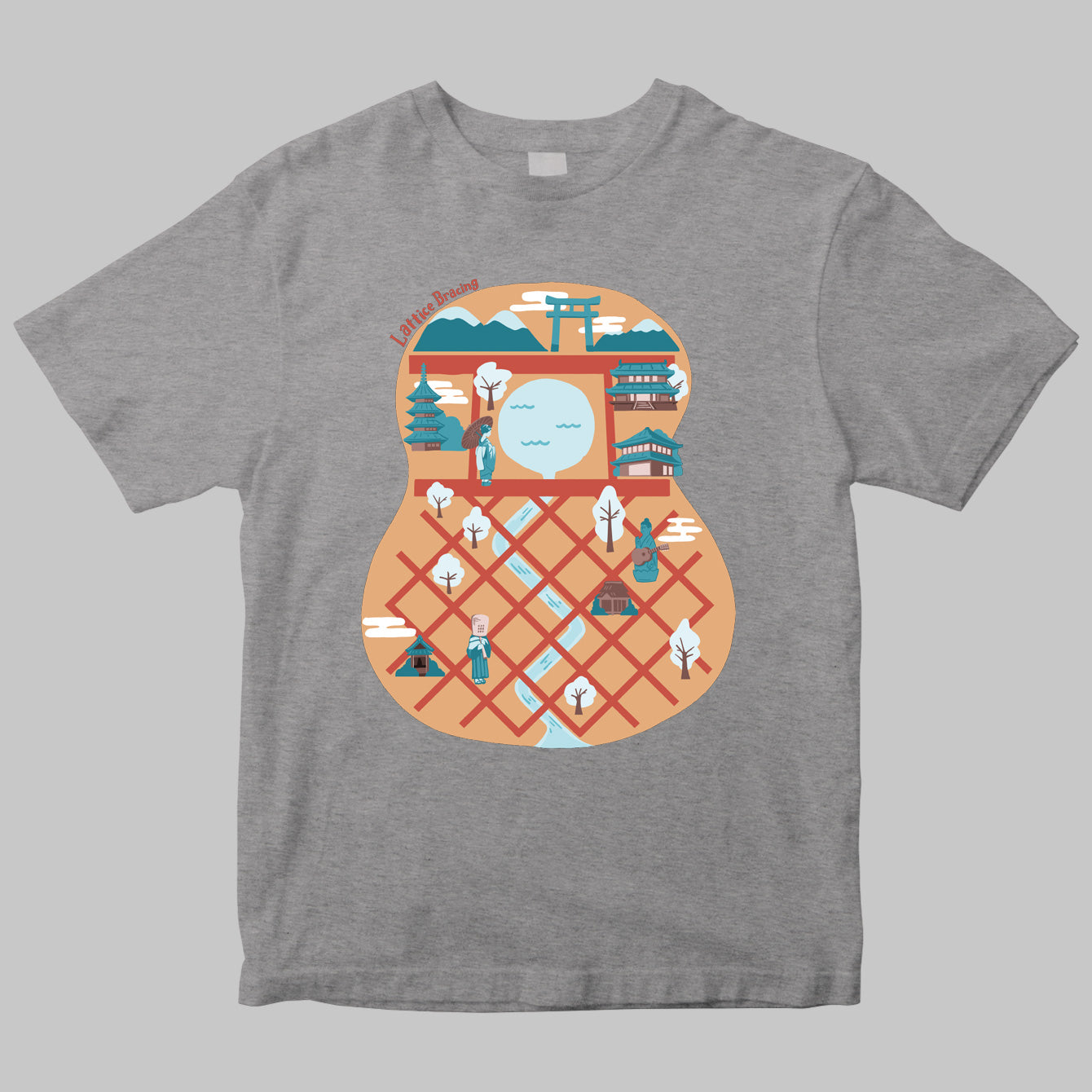 ラティス・ブレイシング・イラストTシャツ