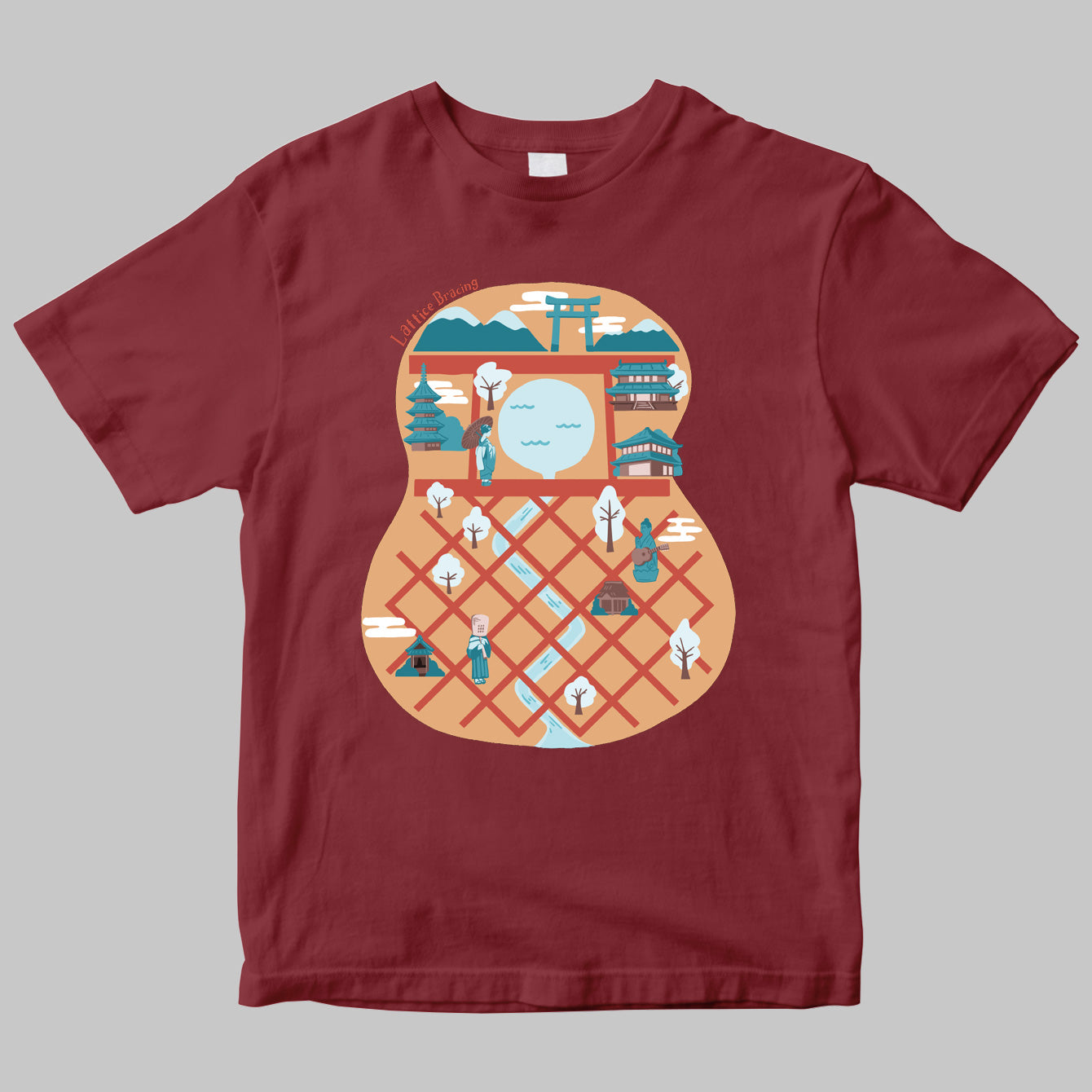 ラティス・ブレイシング・イラストTシャツ