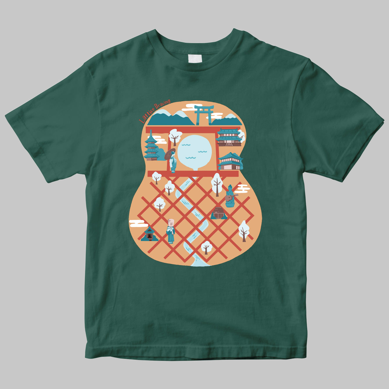 ラティス・ブレイシング・イラストTシャツ