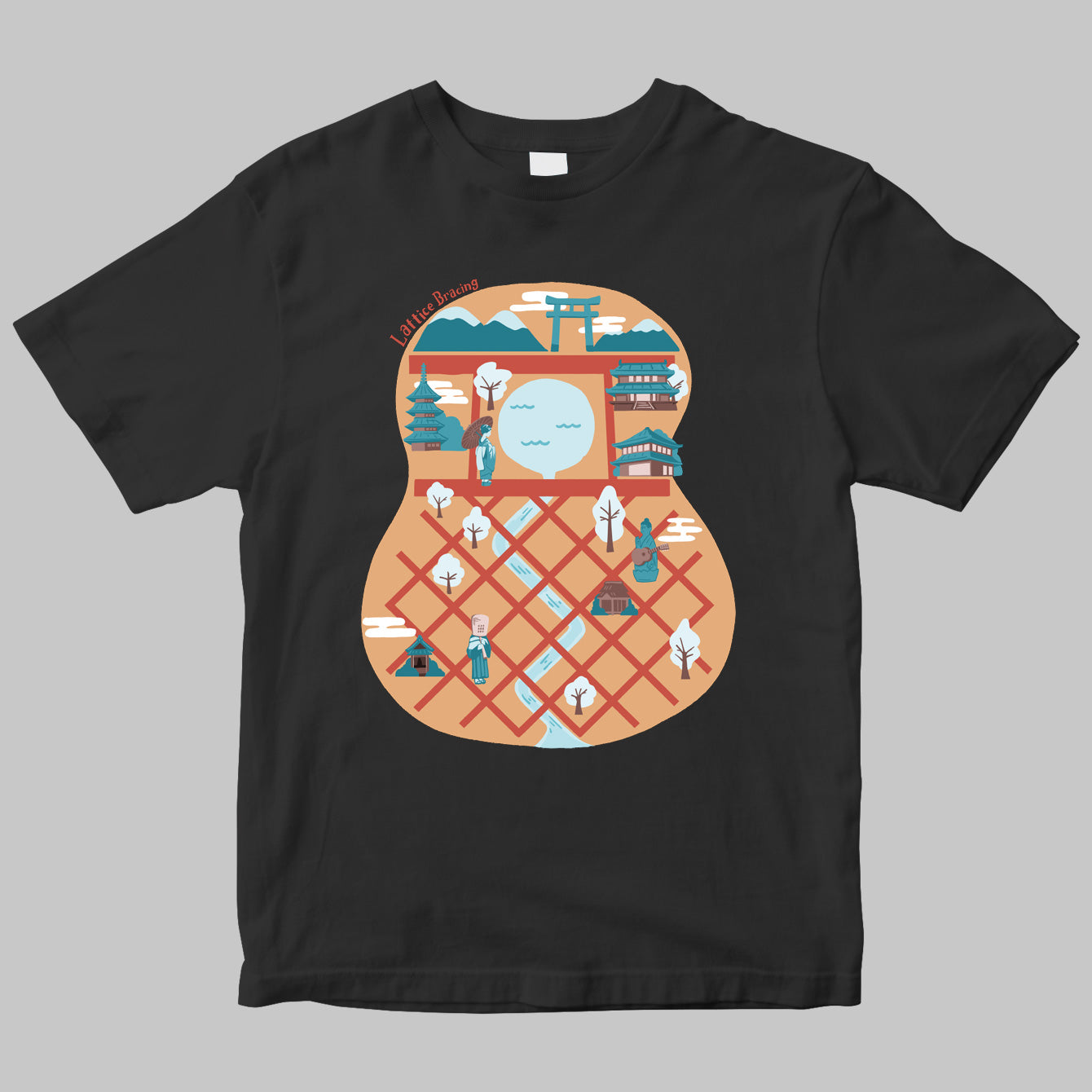 ラティス・ブレイシング・イラストTシャツ