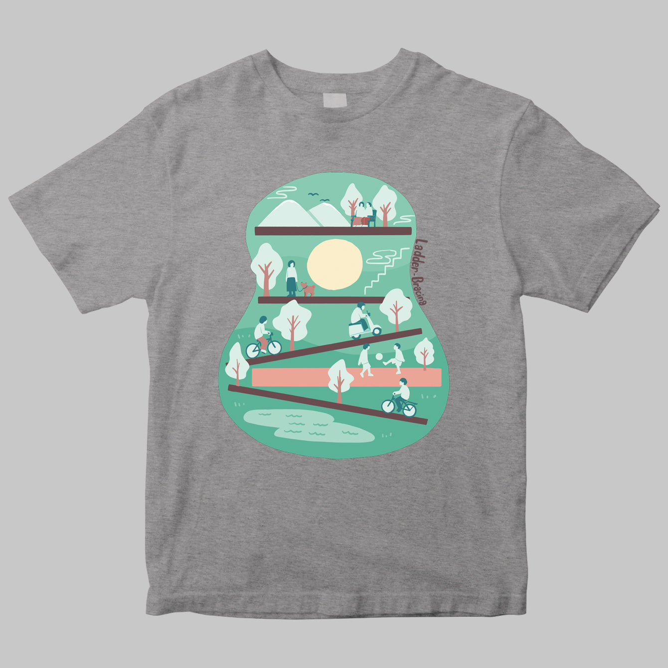 ラダー・ブレイシング・イラストTシャツ