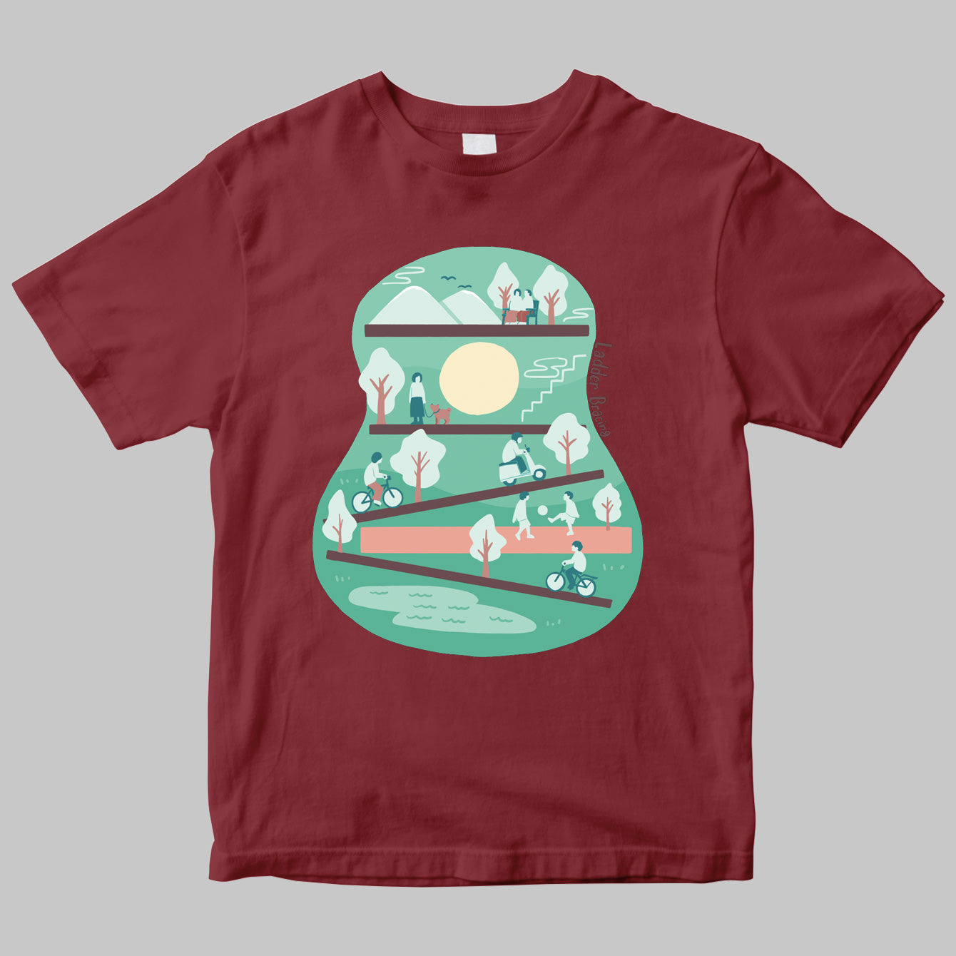 ラダー・ブレイシング・イラストTシャツ