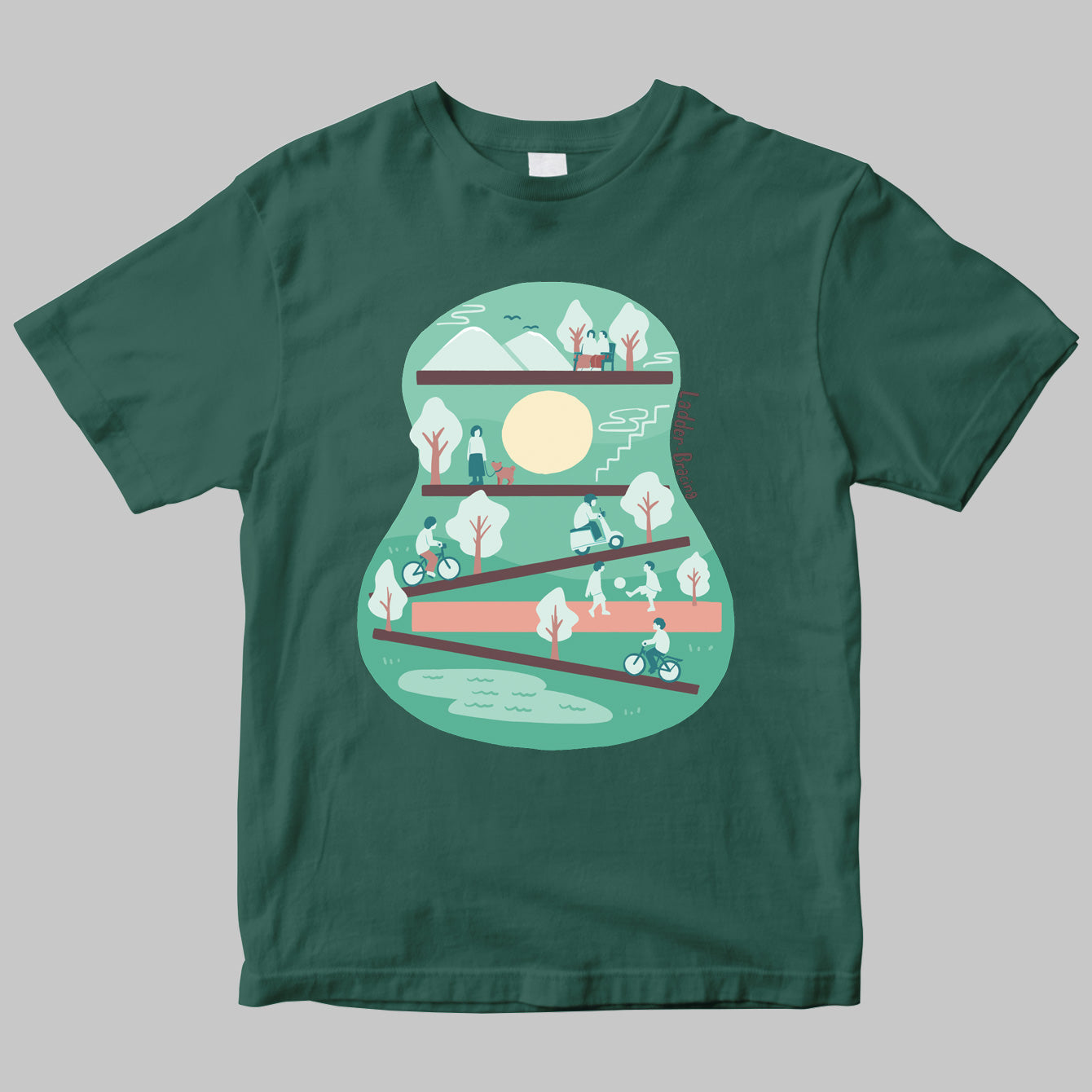 ラダー・ブレイシング・イラストTシャツ