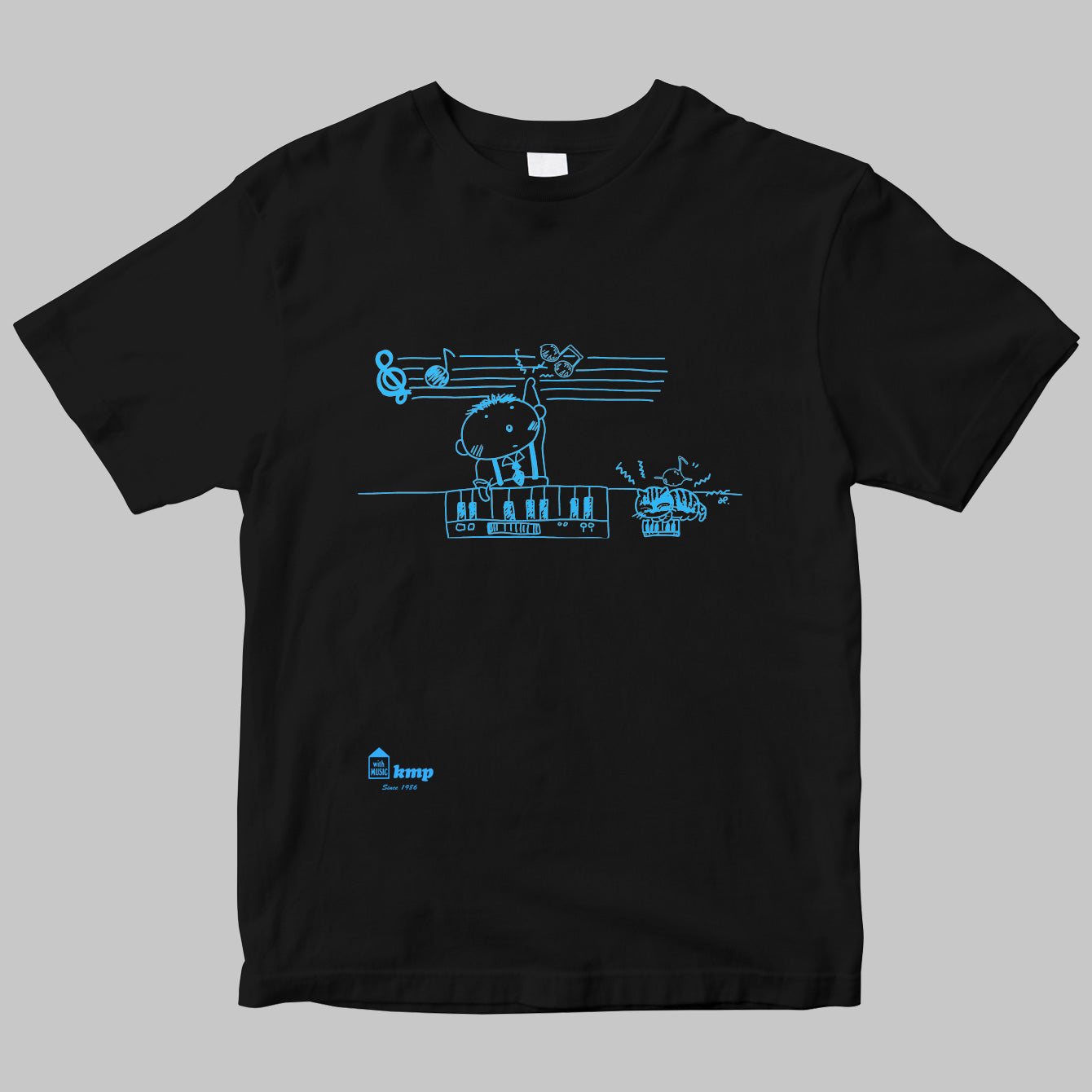 楽譜出版ケイ・エム・ピーのイラストTシャツ（昭和バージョン）
