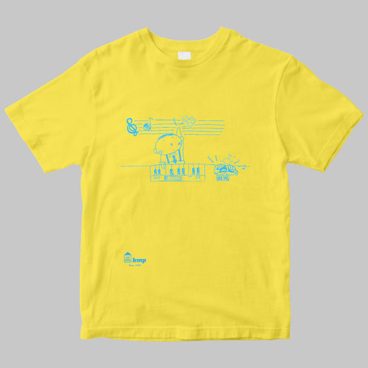 楽譜出版ケイ・エム・ピーのイラストTシャツ（昭和バージョン）