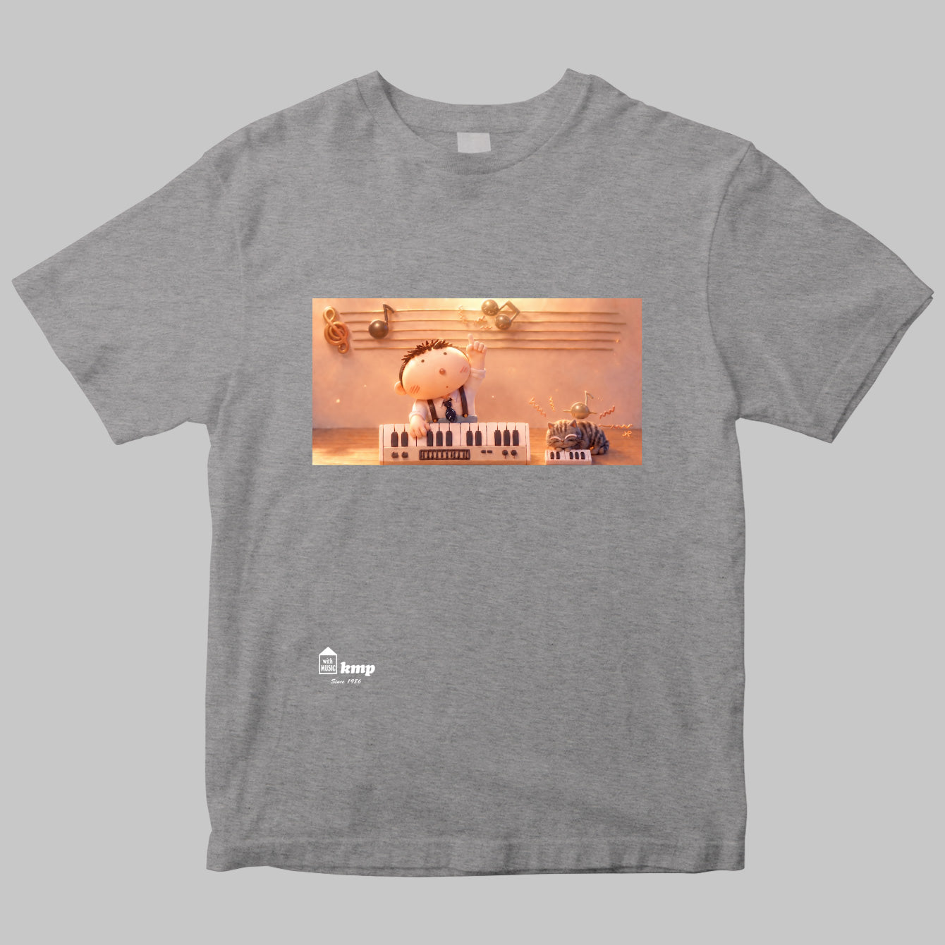 楽譜出版ケイ・エム・ピーのイラストTシャツ（令和バージョン）