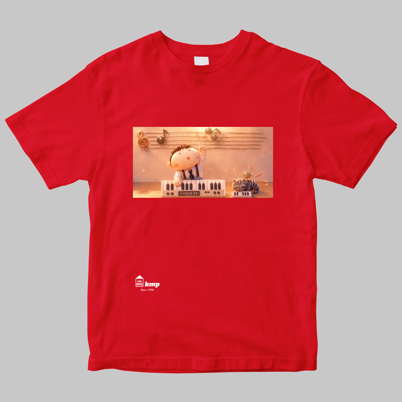 楽譜出版ケイ・エム・ピーのイラストTシャツ（令和バージョン）