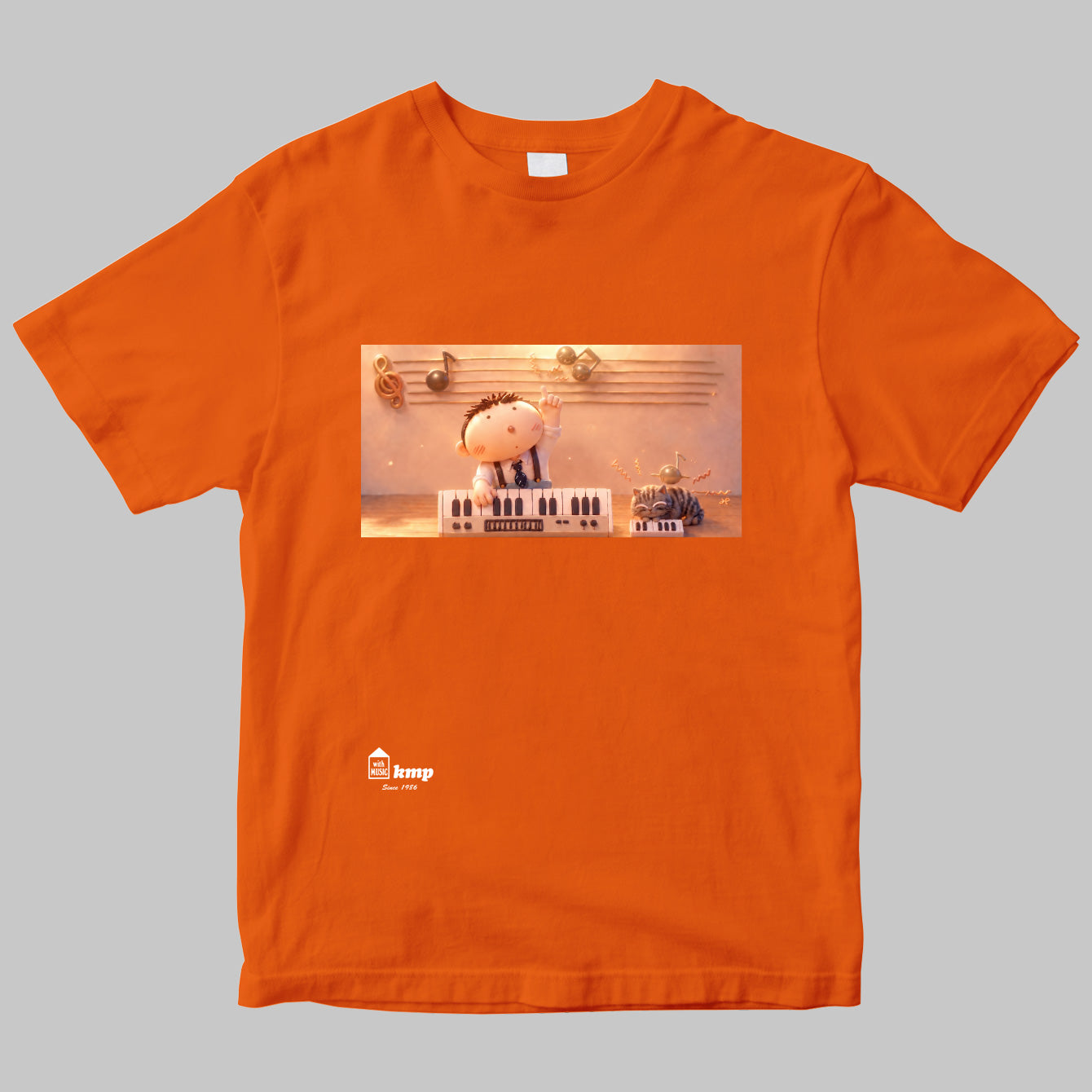 楽譜出版ケイ・エム・ピーのイラストTシャツ（令和バージョン）
