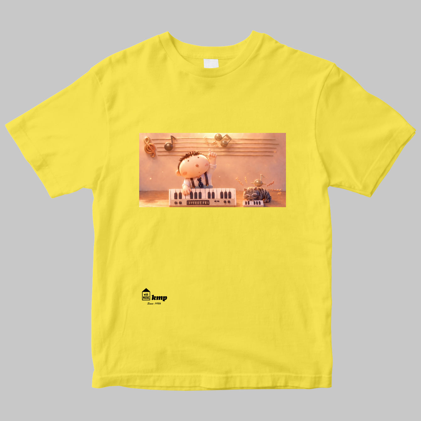 楽譜出版ケイ・エム・ピーのイラストTシャツ（令和バージョン）