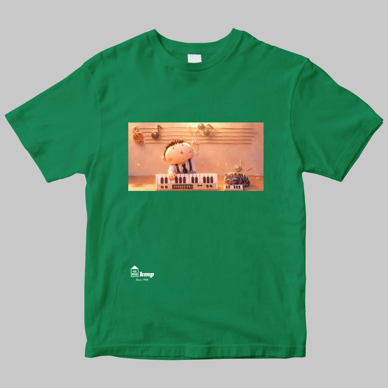 楽譜出版ケイ・エム・ピーのイラストTシャツ（令和バージョン）