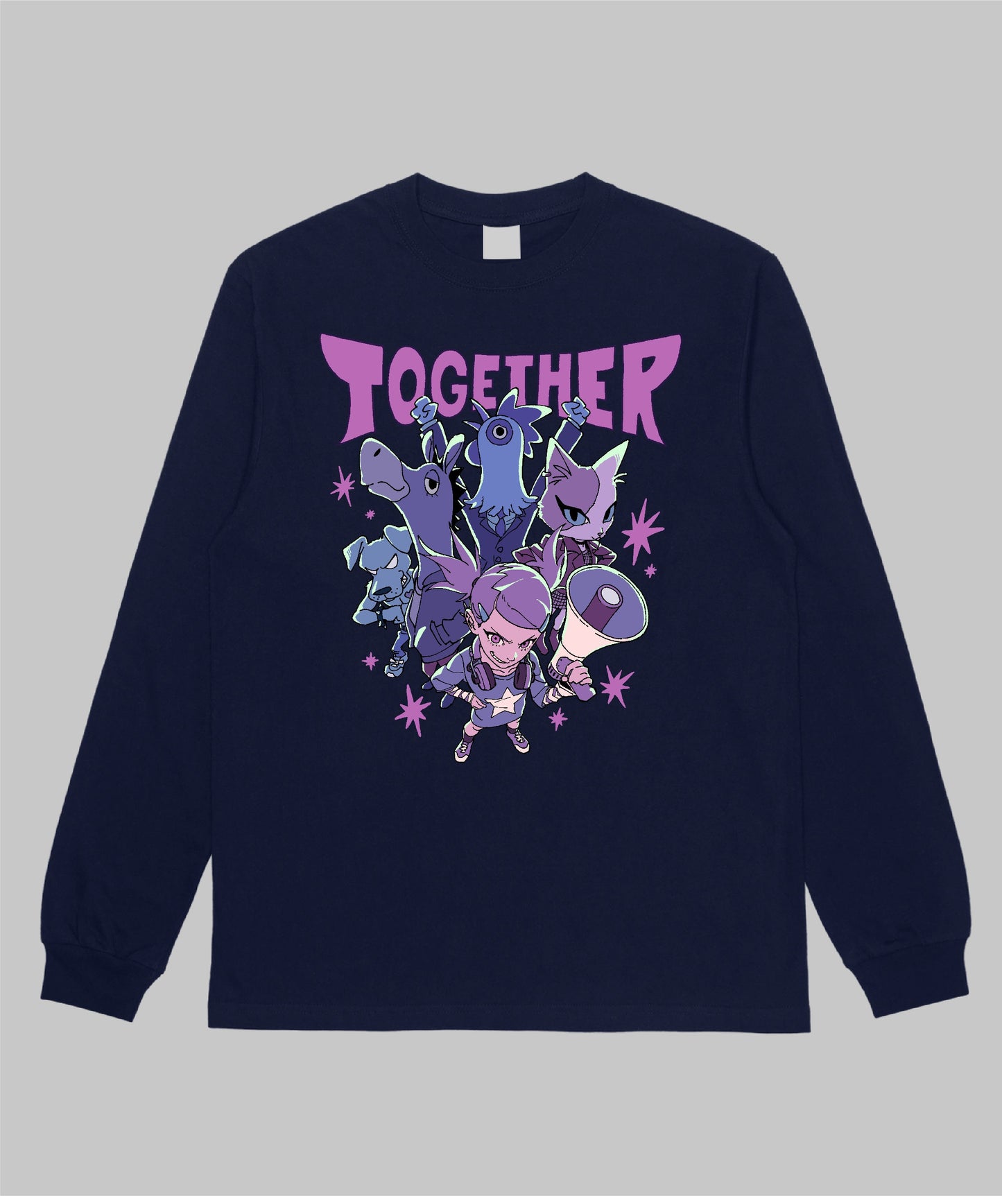 ねこぜもん「TOGETHER」長袖シャツ