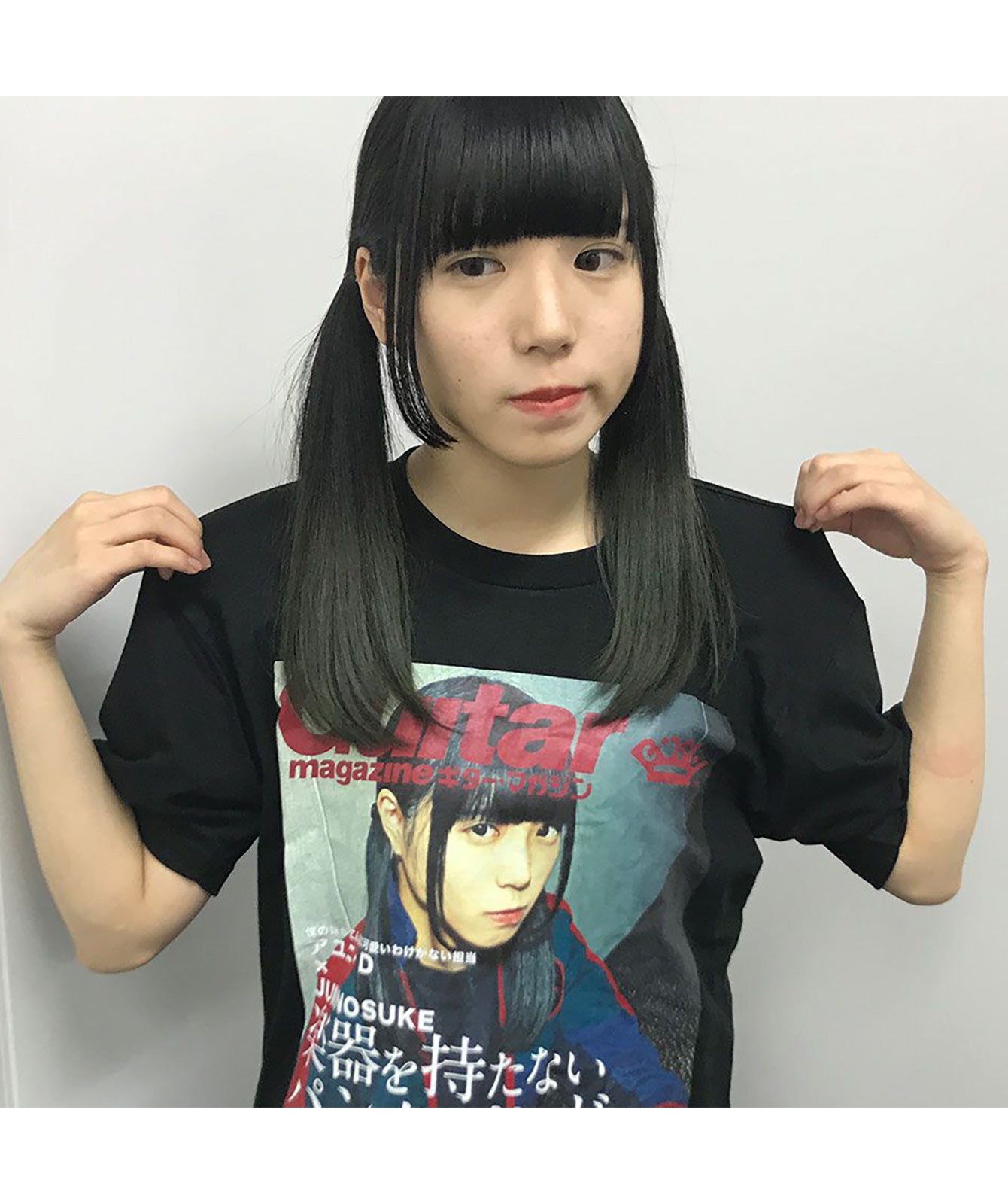 【文字入れ可】BiSH アユニ・D降臨リズム＆ドラム・マガジン表紙風Tシャツ