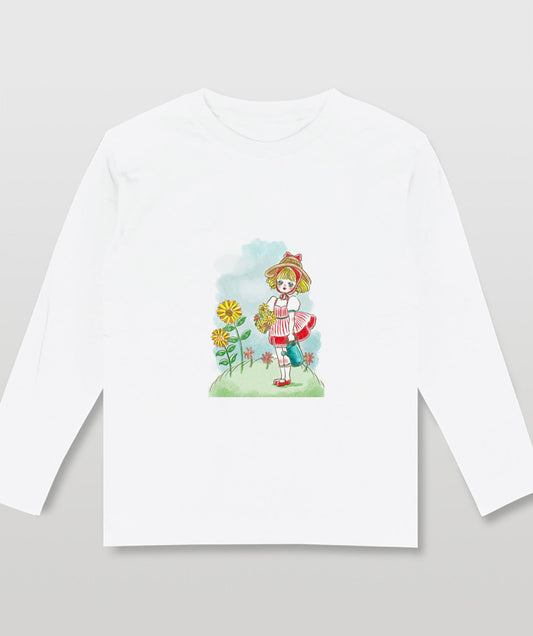 向日葵と女の子 / 林檎飴(ロンT)