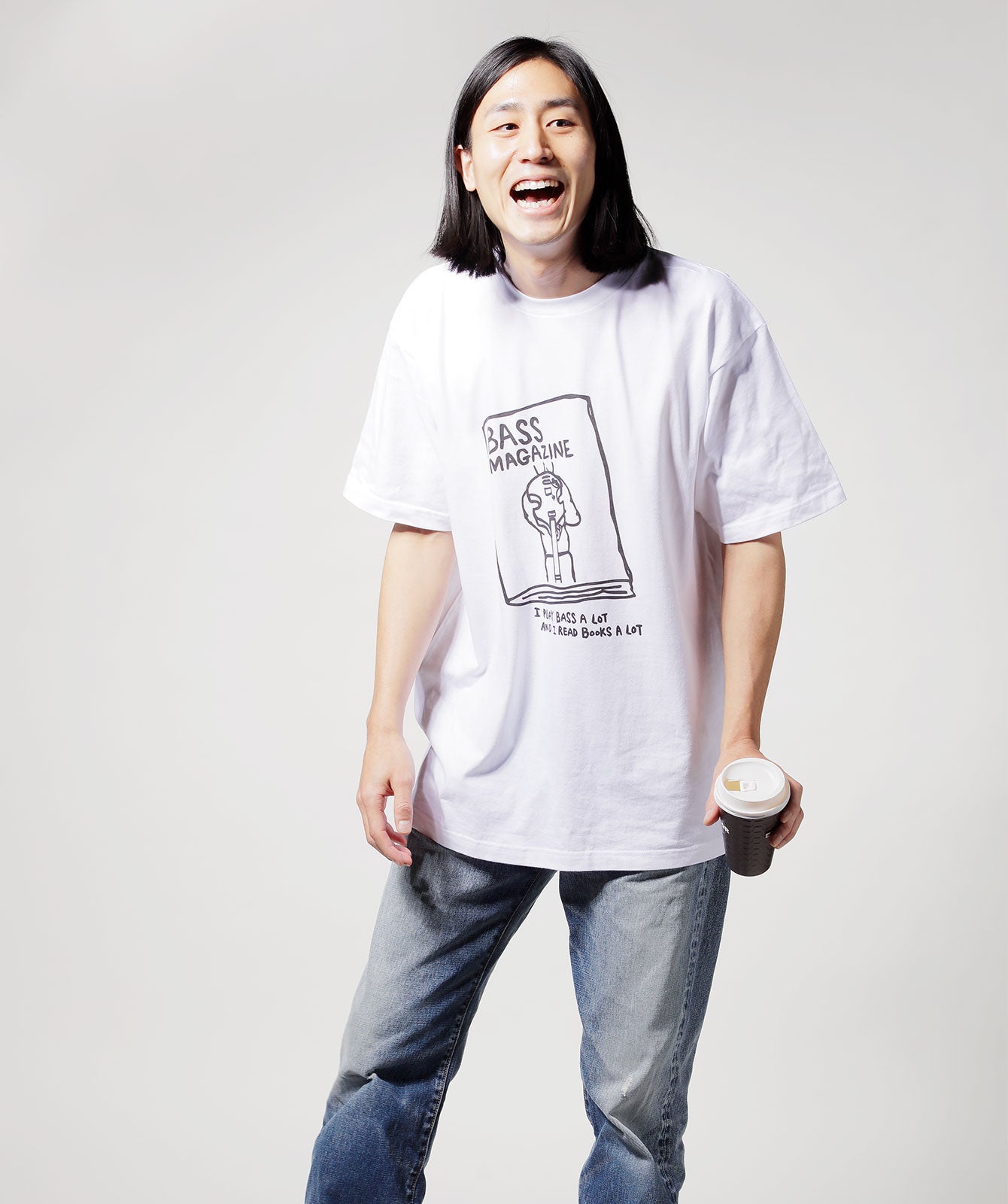 「I PLAY BASS A LOT」Tシャツ（ホワイト）