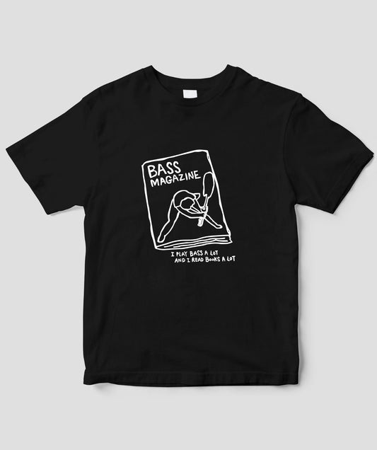 「I PLAY BASS A LOT」Tシャツ(ブラック)