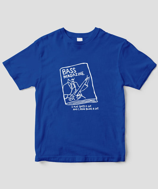 「I PLAY BASS A LOT」Tシャツ(ブルー)