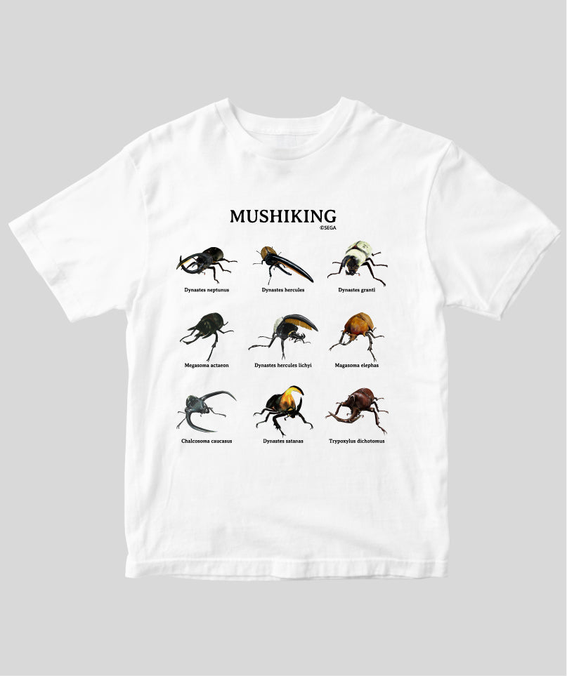 ムシキングTシャツ 9種の甲虫 カブトムシVer.