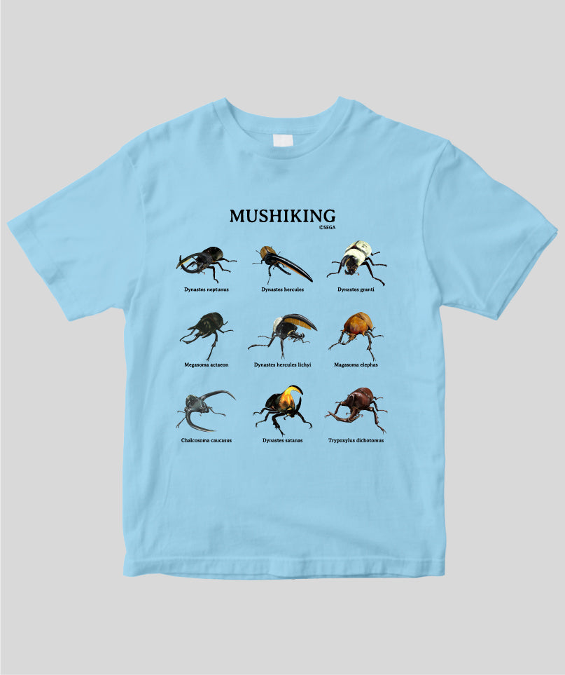 ムシキングTシャツ 9種の甲虫 カブトムシVer.